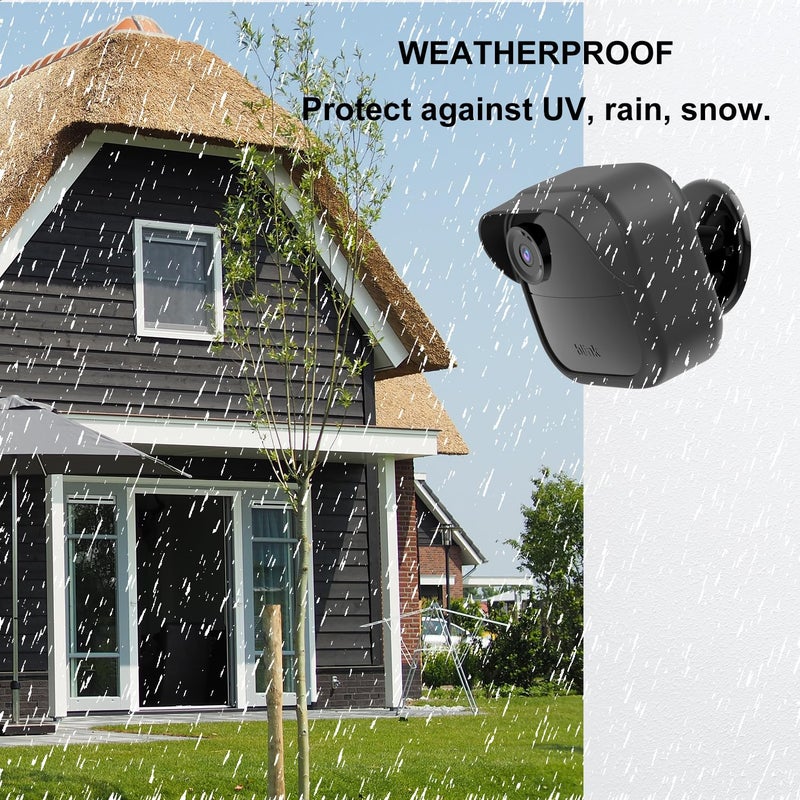 Qopoto Silicone Case Cover for All-New Blink Outdoor 4 (4th Gen) - Weatherproof Protective Skin Cover with Hat Brim for All-New Blink Outdoor 4 Smart Security Camera (Black  3 Pack) - Image 2